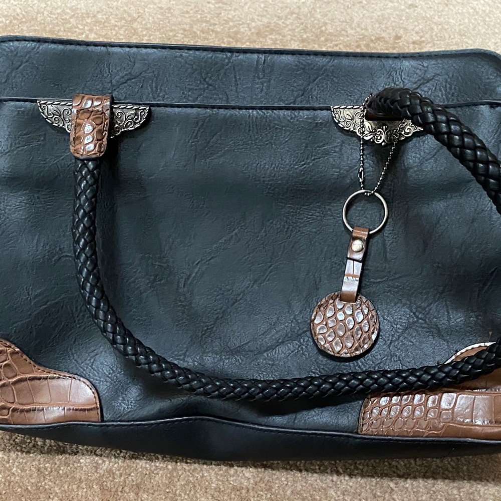 Bueno Black and Brown Shoulder Bag